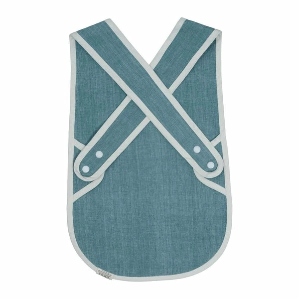 FABELAB Cross Back Bib - Chambray Blue Spruce 3 FABELAB Cross Back Bib - Chambray Blue Spruce