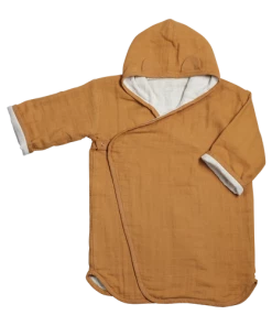 FABELAB Children Bathrobe in Ochre for 3-7 Years Old