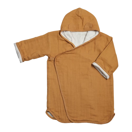 FABELAB Children Bathrobe in Ochre for 3-7 Years Old 3 FABELAB Children Bathrobe in Ochre for 3-7 Years Old