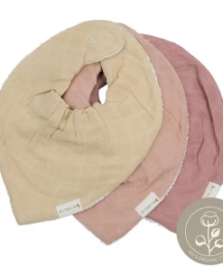 FABELAB Set of 3 Bandana Muslin Bib - Pastel Flower