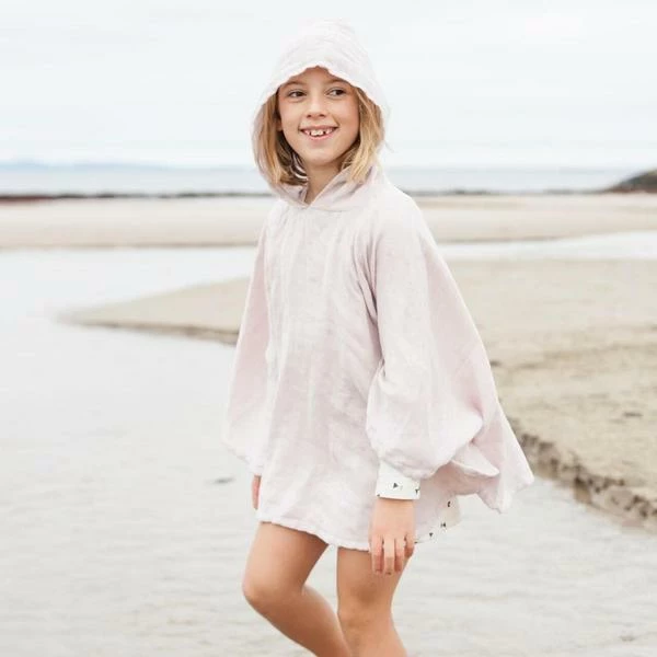 FABELAB Mauve Organic Cotton Muslin Poncho 4 FABELAB Mauve Organic Cotton Muslin Poncho