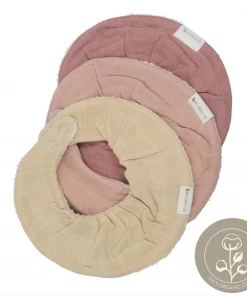 FABELAB Set of 3 Ruffle Muslin Bib - Pastel Flower