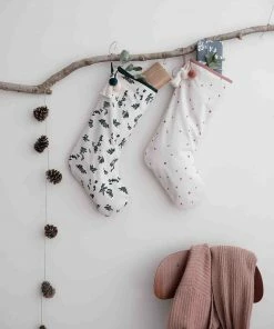 FABELAB Christmas Stocking with Ever Green Print