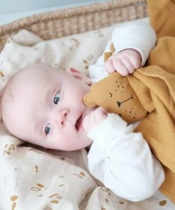 FABELAB Ochre Bear Face Baby Animal Cuddle Baby Comforter