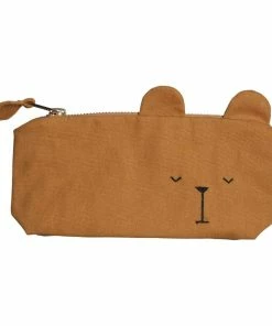 FABELAB Animal Pencil Case Bear Ochre