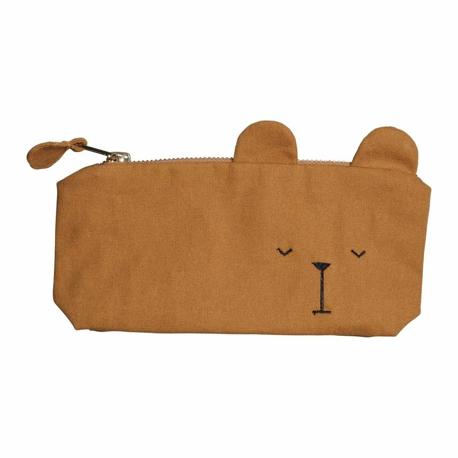 FABELAB Animal Pencil Case Bear Ochre 3 FABELAB Animal Pencil Case Bear Ochre