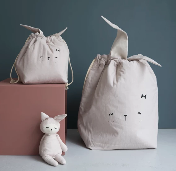 FABELAB Bolsa De Almacenamiento Pequena Conejito Rosa 3 FABELAB Bolsa De Almacenamiento Pequena Conejito Rosa