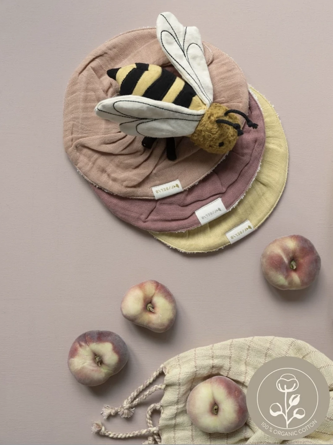 FABELAB Set of 3 Ruffle Muslin Bib - Pastel Flower 4 FABELAB Set of 3 Ruffle Muslin Bib - Pastel Flower