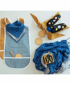 FABELAB Baby Blanket - Grid Bright Blue