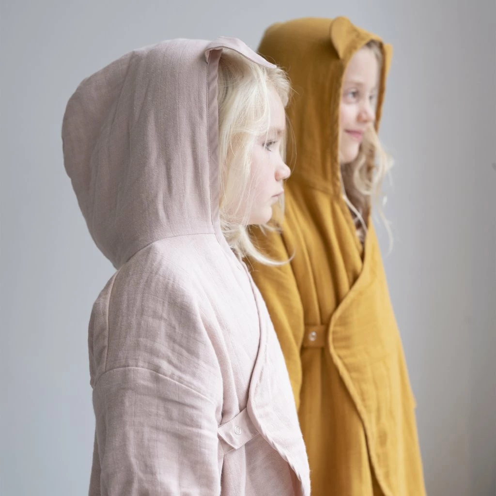FABELAB Children Bathrobe in Ochre for 3-7 Years Old 4 FABELAB Children Bathrobe in Ochre for 3-7 Years Old