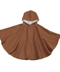 FABELAB Organic Cotton Muslin Poncho in Cinnamon