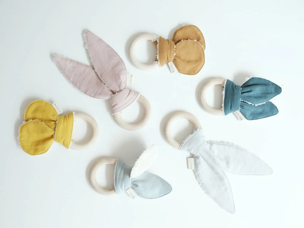 FABELAB Grey Blue Cat Ears Teether 4 FABELAB Grey Blue Cat Ears Teether