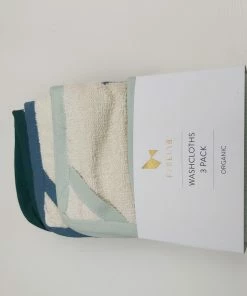 FABELAB Set of 3 Organic Cotton Coast Washcloths