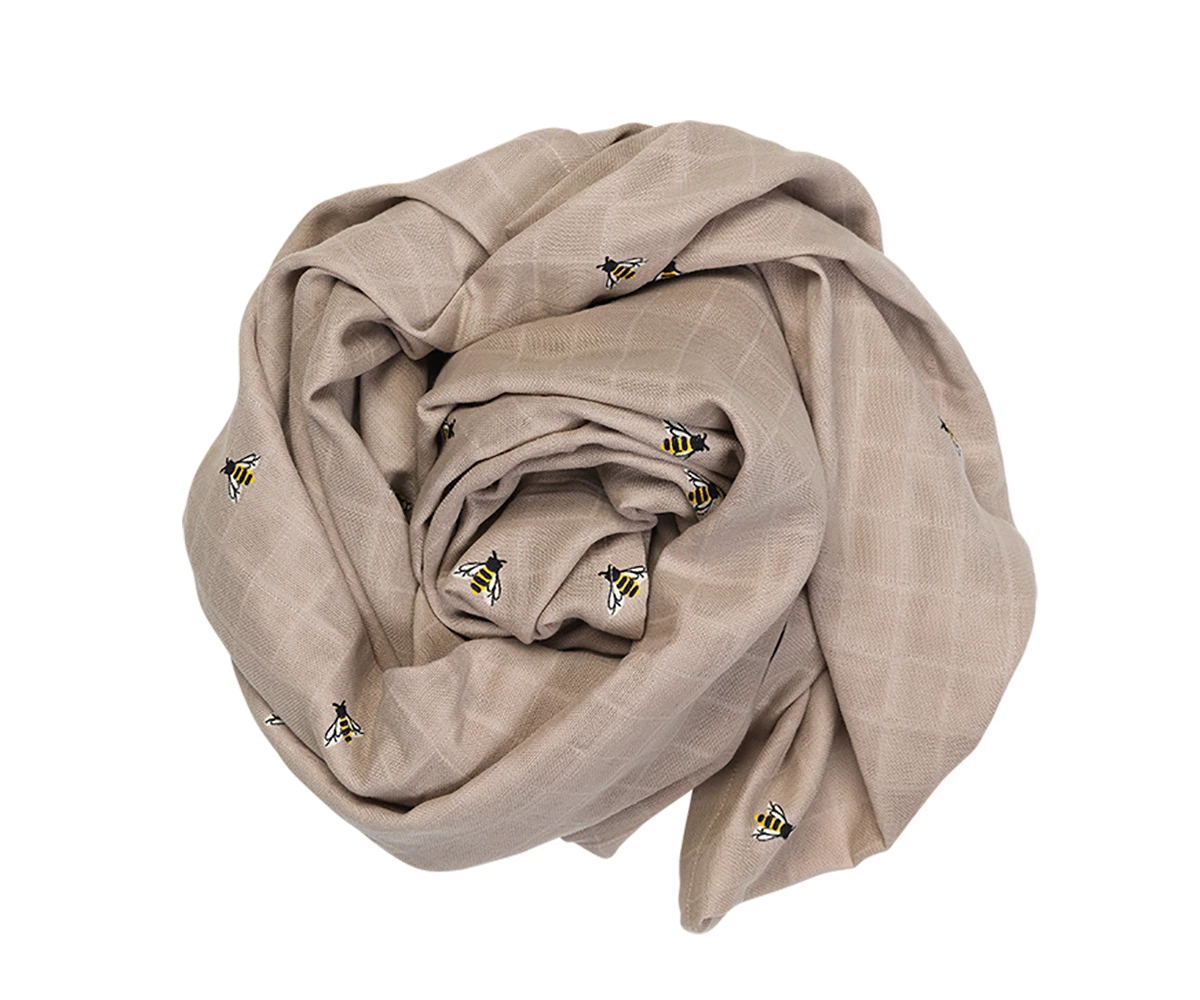 FABELAB Organic Cotton Abejitas Bee Muslin Swaddle Blanket 3 FABELAB Organic Cotton Abejitas Bee Muslin Swaddle Blanket
