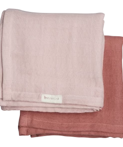 FABELAB Set of 2 Pale Pink/Berry Muslin Cloths 9 FABELAB Set of 2 Pale Pink/Berry Muslin Cloths