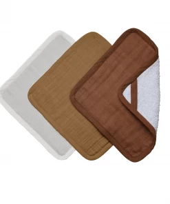 FABELAB Baby Soft Washcloth Set of 3 in Wood