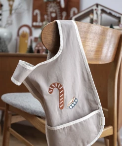 FABELAB Candycane Embroidery Crossback Bib