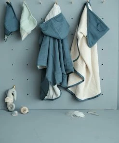 FABELAB Animal Hooded Baby Towel in Spruce Blue