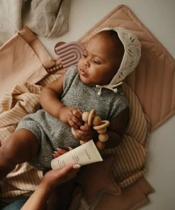 FABELAB Natural Stripes Organic Cotton Muslin Swaddle Blanket