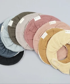 FABELAB Set of 3 Ruffle Muslin Bib - Pastel Flower 7 FABELAB Set of 3 Ruffle Muslin Bib - Pastel Flower