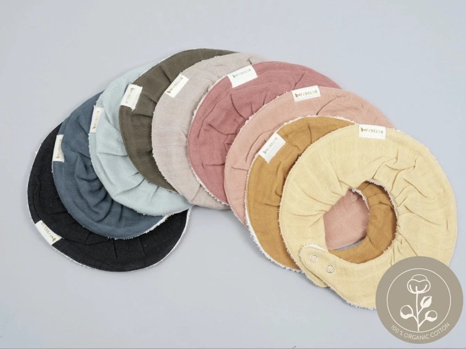 FABELAB Set of 3 Ruffle Muslin Bib - Pastel Flower 5 FABELAB Set of 3 Ruffle Muslin Bib - Pastel Flower