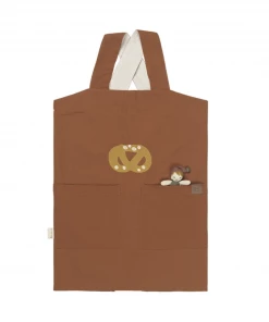 FABELAB Pretzel Embroidered Children's Apron in Cinnamon