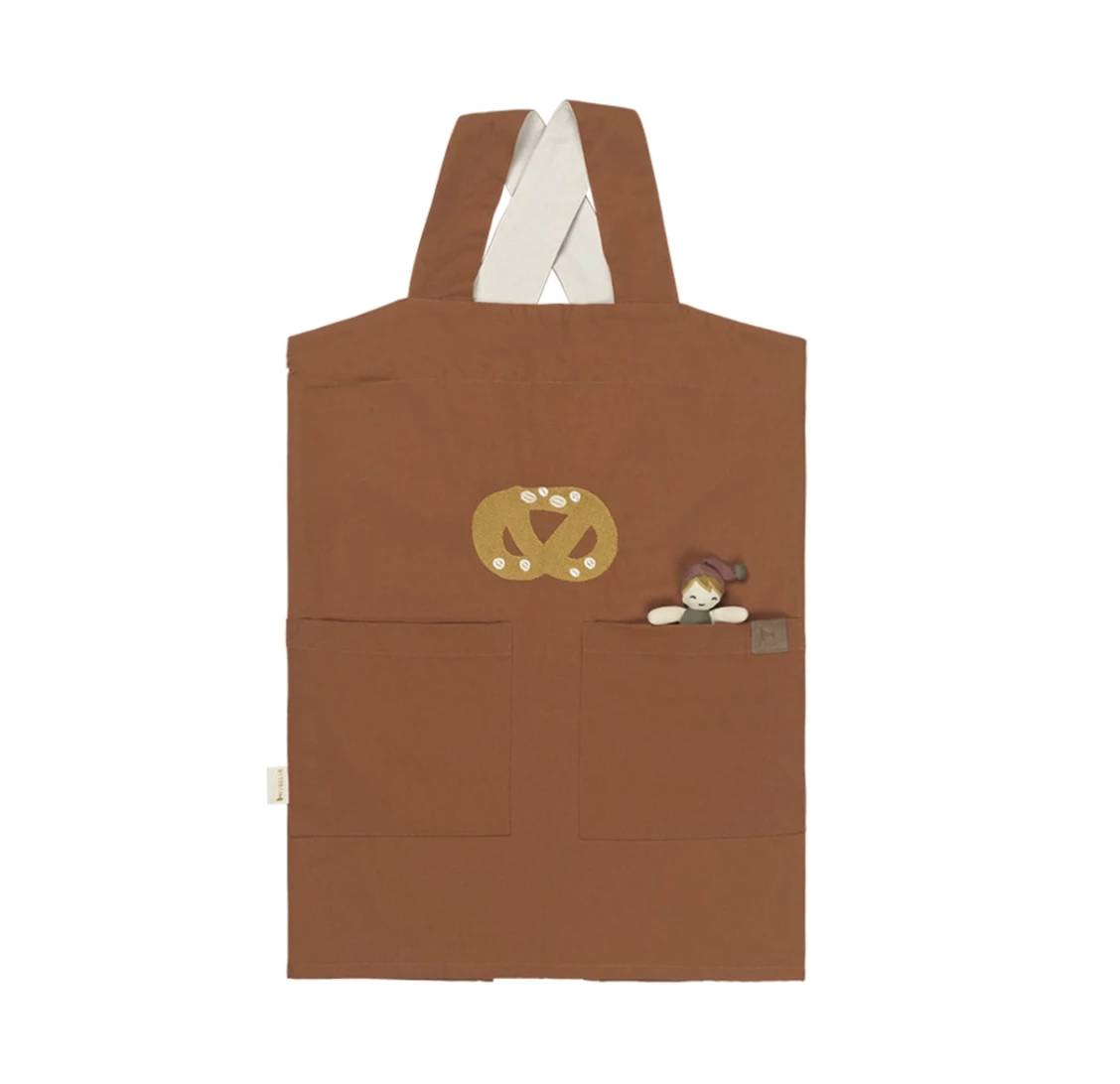 FABELAB Pretzel Embroidered Children's Apron in Cinnamon 4 FABELAB Pretzel Embroidered Children's Apron in Cinnamon