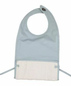 FABELAB Coated Feeding Bib In Foggy Blue