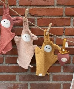 FABELAB Old Rose Mix Bunny Bath Mitts