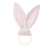 FABELAB Pink Rabbit Ears Wood and Muslin Teething Ring 2 FABELAB Pink Rabbit Ears Wood and Muslin Teething Ring