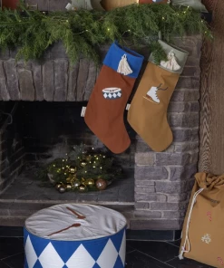 FABELAB Ice Skate Embroidery Christmas Stocking