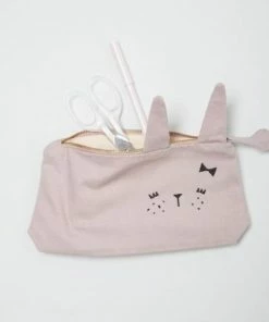 FABELAB Animal Pencil Case Bunny Mauve