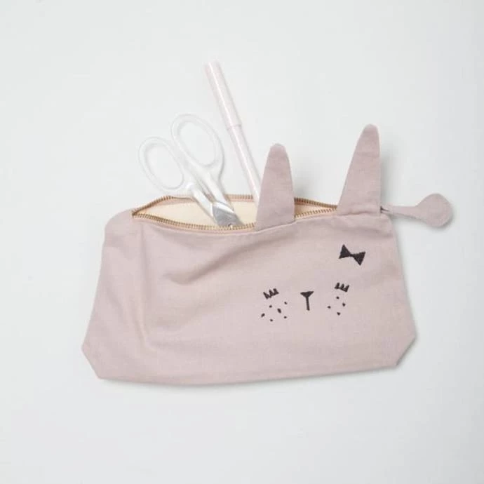 FABELAB Animal Pencil Case Bunny Mauve 3 FABELAB Animal Pencil Case Bunny Mauve