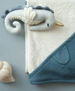 FABELAB Animal Hooded Baby Towel in Spruce Blue