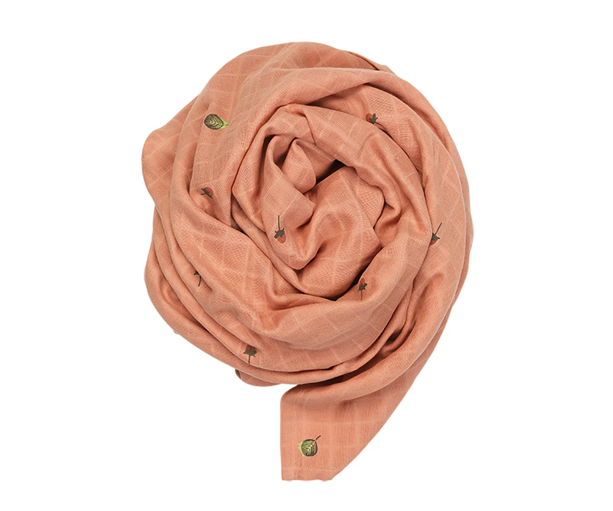 FABELAB Organic Cotton Wild Strawberries Muslin Swaddle Blanket 3 FABELAB Organic Cotton Wild Strawberries Muslin Swaddle Blanket