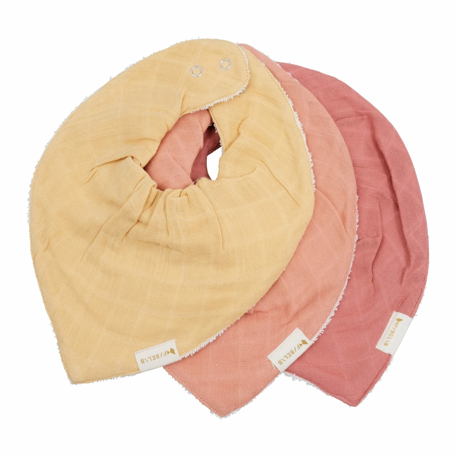 FABELAB Set of 3 Pastel Flower Muslin Bandana Bibs 3 FABELAB Set of 3 Pastel Flower Muslin Bandana Bibs
