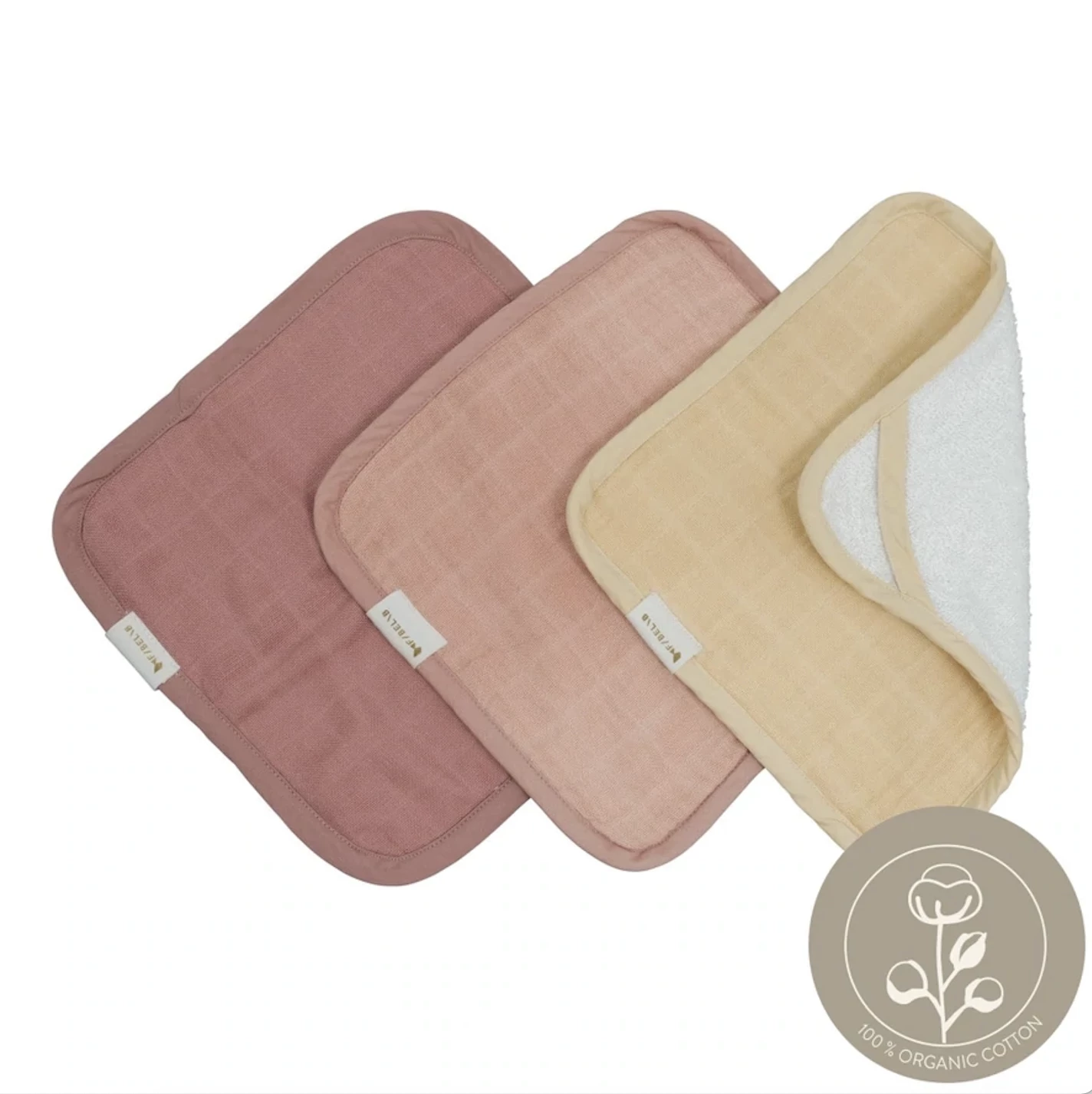 FABELAB Baby Soft Washcloth Set of 3 in Pastel Flower 3 FABELAB Baby Soft Washcloth Set of 3 in Pastel Flower