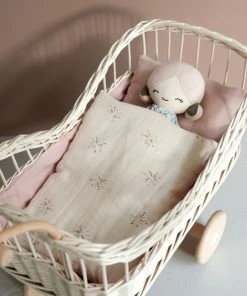 FABELAB Vintage Style White Wicker Pram