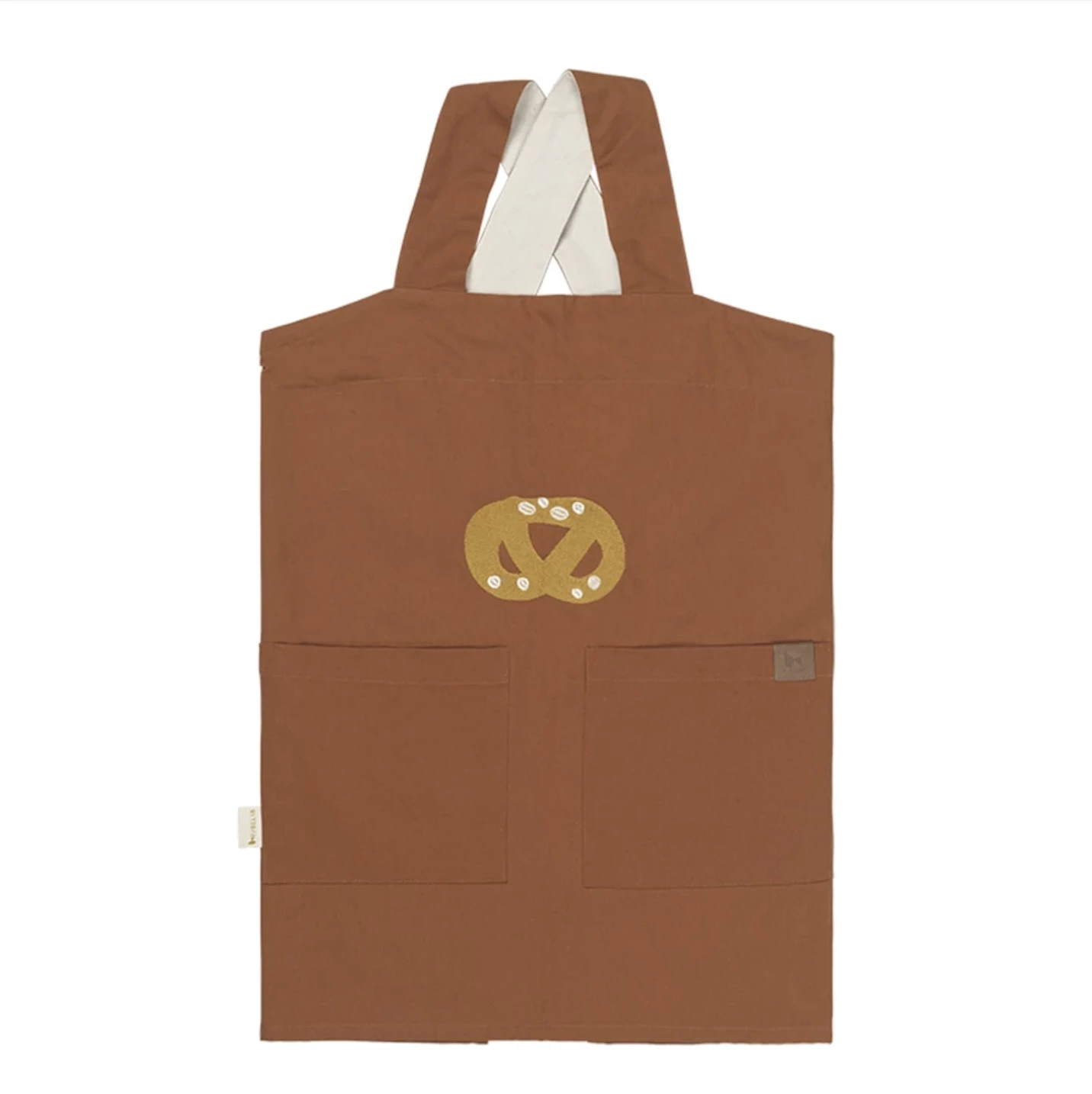 FABELAB Pretzel Embroidered Children's Apron in Cinnamon 3 FABELAB Pretzel Embroidered Children's Apron in Cinnamon