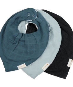 FABELAB Set of 3 Moon Beam Muslin Bandana Bibs