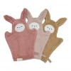 FABELAB Set of 3 Animal Baby Bath Mitts in Bunny
