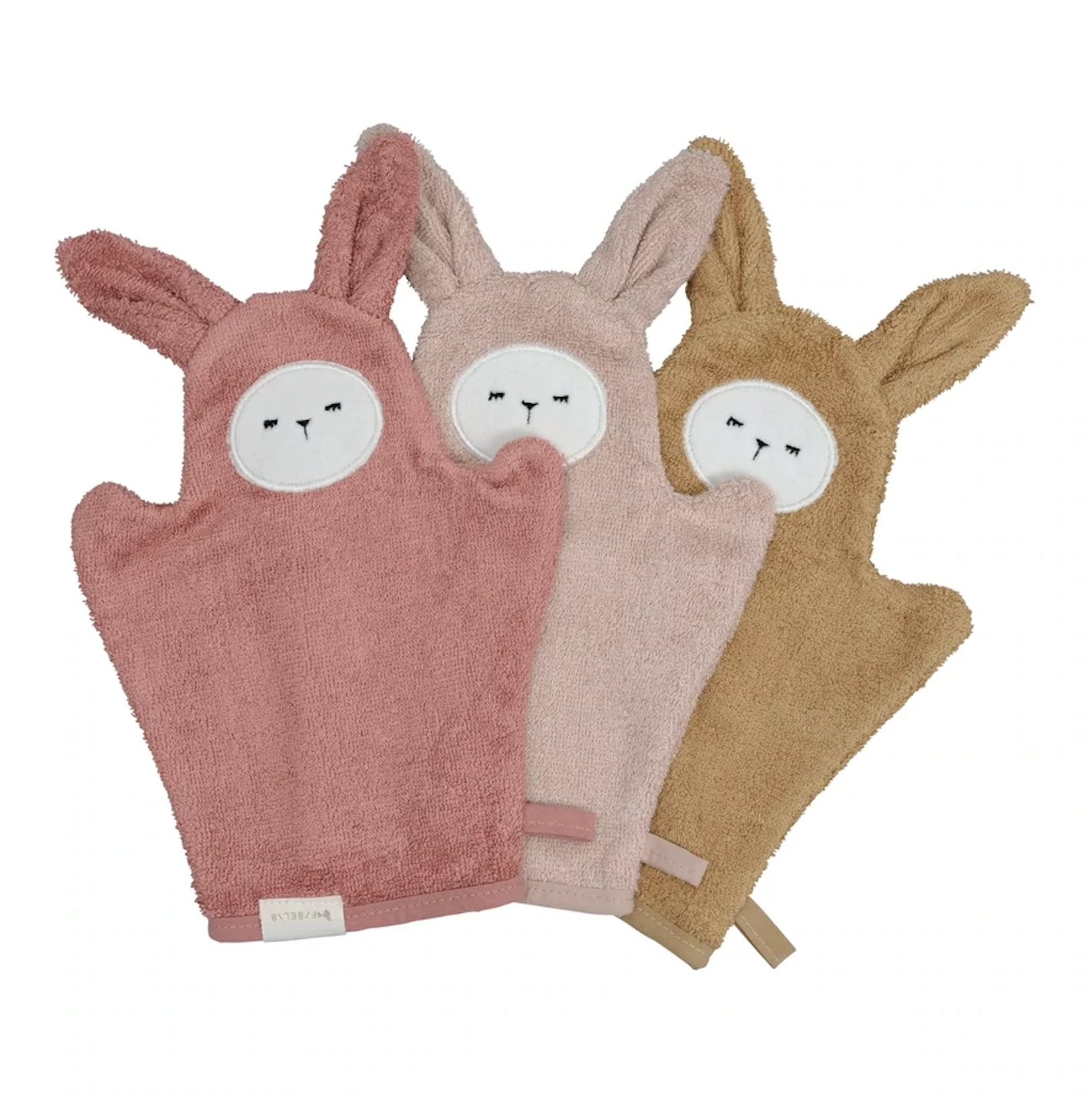 FABELAB Set of 3 Animal Baby Bath Mitts in Bunny 3 FABELAB Set of 3 Animal Baby Bath Mitts in Bunny