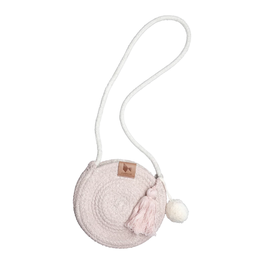 FABELAB Child's Pink Cotton Rope Purse Bag 3 FABELAB Child's Pink Cotton Rope Purse Bag