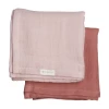 FABELAB Set of 2 Pale Pink/Berry Muslin Cloths