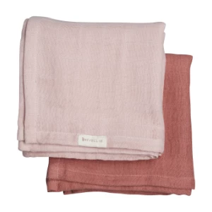 FABELAB Set of 2 Pale Pink/Berry Muslin Cloths 3 FABELAB Set of 2 Pale Pink/Berry Muslin Cloths