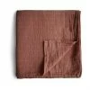 FABELAB Cognac Organic Cotton Muslin Swaddle Blanket