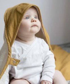 FABELAB Animal Hooded Baby Towel in Ochre (0 - 3 years)