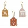 FABELAB Christmas Hanging Ornaments Set of 3 - Gingerbread House