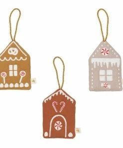 FABELAB Christmas Hanging Ornaments Set of 3 - Gingerbread House