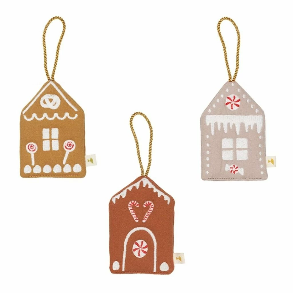 FABELAB Christmas Hanging Ornaments Set of 3 - Gingerbread House 3 FABELAB Christmas Hanging Ornaments Set of 3 - Gingerbread House